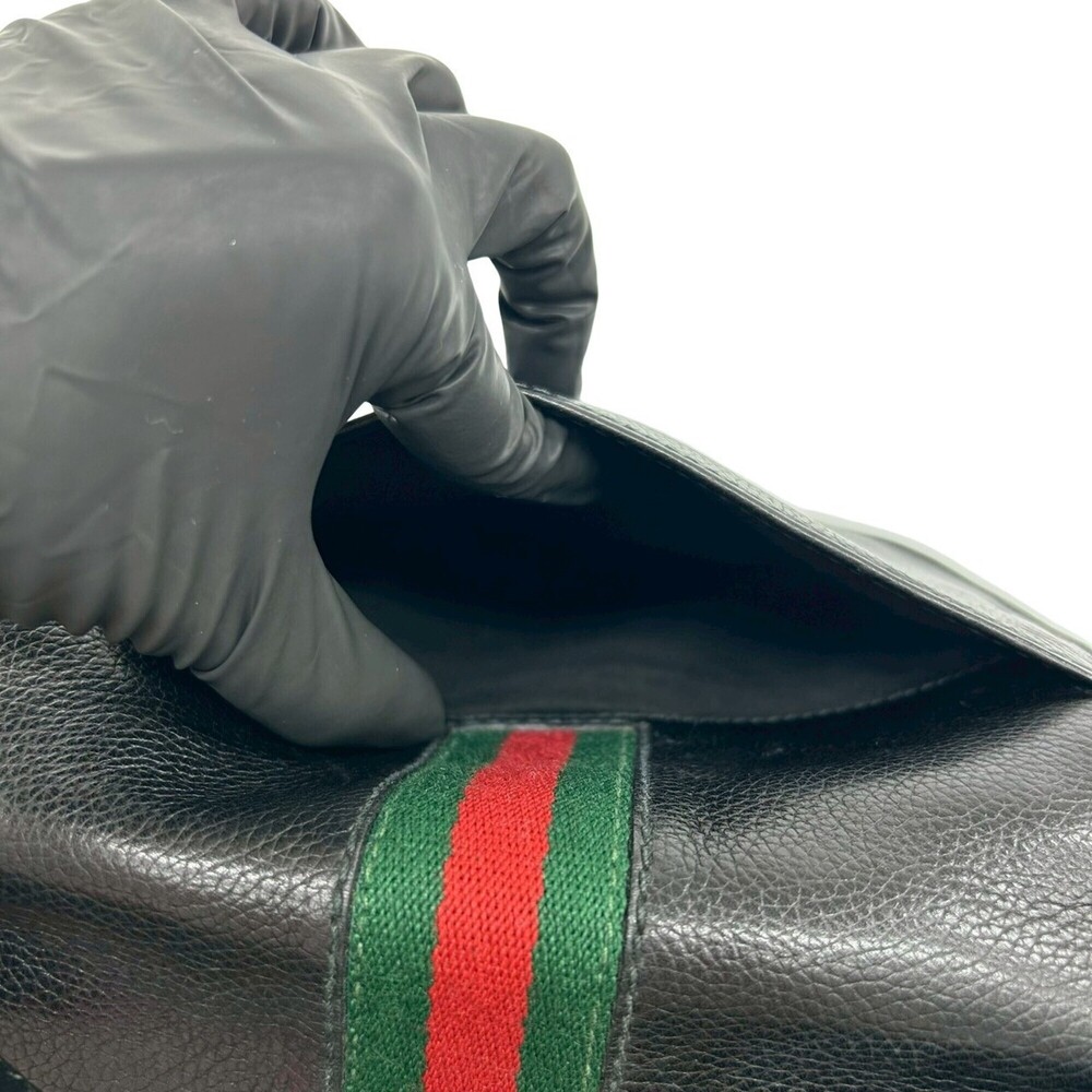 GUCCI Authentic Vintage Black Leather Shoulder Bag - Picture 10 of 10